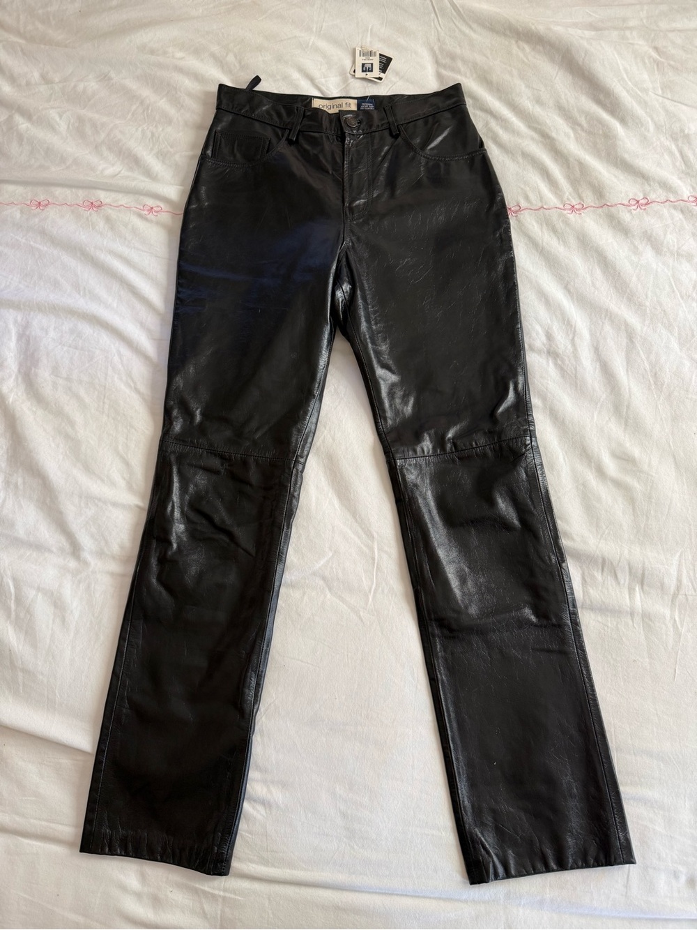 Gap Original Fit Black Genuine Leather Straight Leg Pants